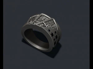 Pair of spades playing cards ring 3D Print Model