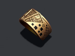 Pair of spades playing cards ring 3D Print Model