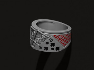 Pair of spades playing cards ring Model do druku 3D