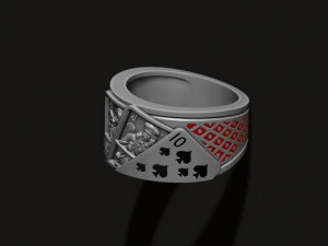 Pair of spades playing cards ring 3D Print Model