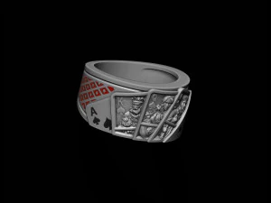 Pair of spades playing cards ring 3D Print Model