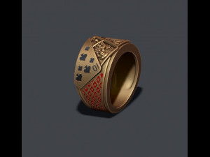 Pair of spades playing cards ring Model do druku 3D