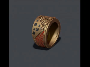 Pair of spades playing cards ring 3D Print Model