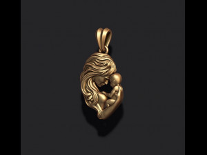 Mother with baby pendant Modelo de Impressão 3D