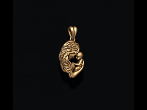 Mother with baby pendant Modelo de Impressão 3D