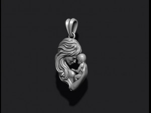 Mother with baby pendant Modelo de Impressão 3D