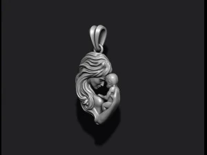 Mother with baby pendant 3D Print Model