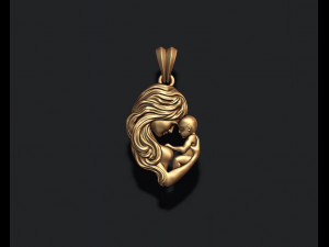 Mother with baby pendant Modelo de Impressão 3D