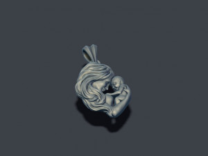 Mother with baby pendant Modelo de Impressão 3D