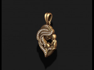 Mother with baby pendant gems 3D 打印模型