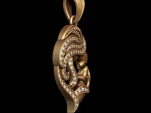 Mother with baby pendant gems 3D 打印模型