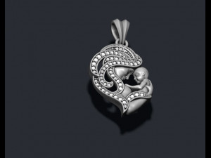 Mother with baby pendant gems 3D 打印模型