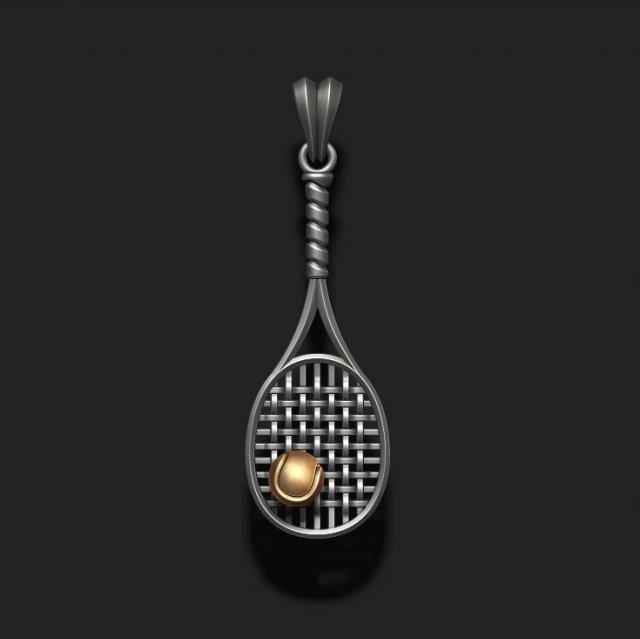 Tennis racket pendant Modello di stampa 3D .c4d .max .obj .3ds .fbx .stl .blend