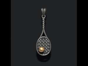 Tennis racket pendant 3D Print Model