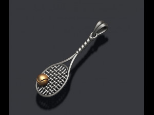 Tennis racket pendant Modello di stampa 3D