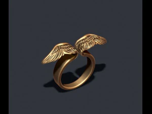 翅膀戒指 3D 打印模型