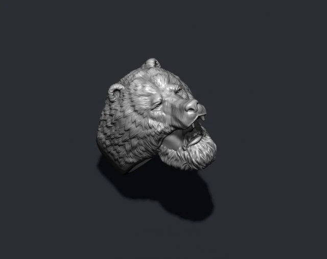 Man bear ring 3D Print Model .c4d .max .obj .3ds .fbx .stl .blend 
