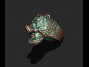 Man bear ring Model Cetak 3D