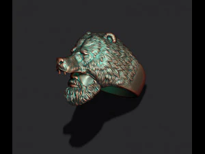 Man bear ring 3D Print Model