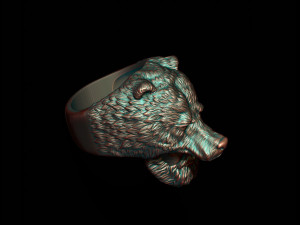 Man bear ring Model Cetak 3D