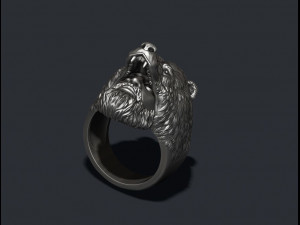 Man bear ring Model Cetak 3D