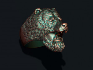 Man bear ring Model Cetak 3D