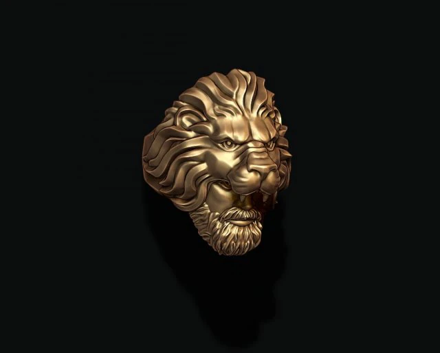 Man lion ring 3D Print Model .c4d .max .obj .3ds .fbx .stl .blend 