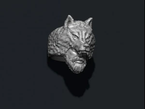 Man wolf ring 3D Print Model