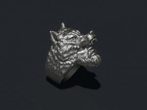 Man wolf ring 3D Print Model