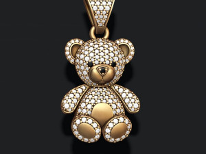 Bear pendant with gems 3Dプリントモデル