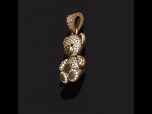 Bear pendant with gems 3D Print Model