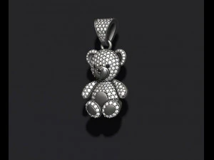 Bear pendant with gems 3D Print Model