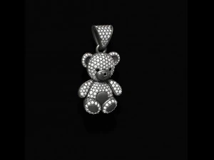 Bear pendant with gems 3D Print Model