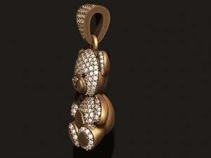 Bear pendant with gems 3D Print Model