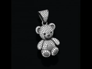 Bear pendant with gems 3D Print Model