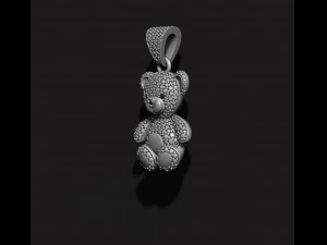 Bear pendant with gems 3D Print Model