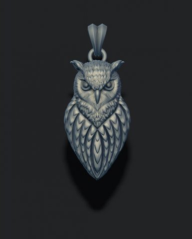 Owl pendant 3D 打印模型 .c4d .max .obj .3ds .fbx .stl .blend 