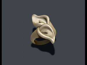 Calla lily ring 3Dプリントモデル