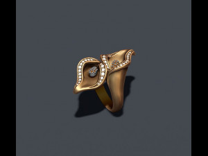 Calla lily ring with gems Modèles 3D en vedette