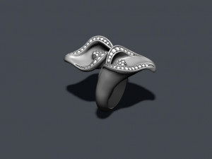Calla lily ring with gems Modèles 3D en vedette