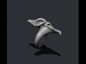 Calla lily ring with gems Modèles 3D en vedette