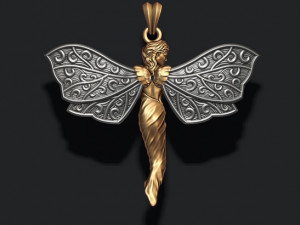 Butterfly girl pendant 3D 프린트 모델