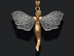 Butterfly girl pendant 3D Print Model