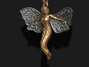 Butterfly girl pendant 3D 프린트 모델