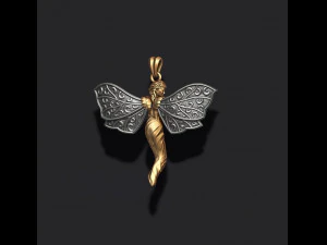 Butterfly girl pendant 3D Print Model