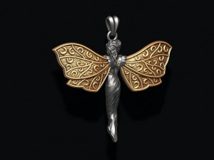 Butterfly girl pendant 3D 프린트 모델