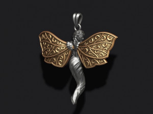 Butterfly girl pendant 3D 프린트 모델