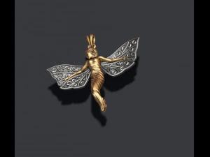 Butterfly girl pendant 3D Print Model