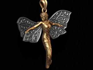 Butterfly girl pendant 3D 프린트 모델