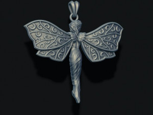 Butterfly girl pendant 3D 프린트 모델